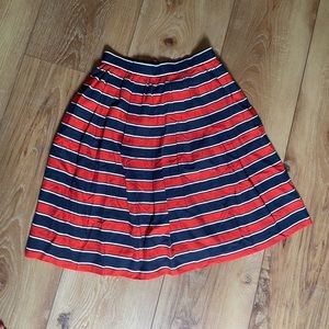 J.Crew Navy, Red, and White Striped Skirt 00